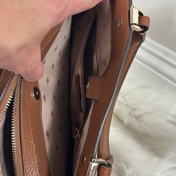 Kate Spade Brown Leila Medium Triple Compartment Satchel Crossbody Purse - Picture 14 of 15